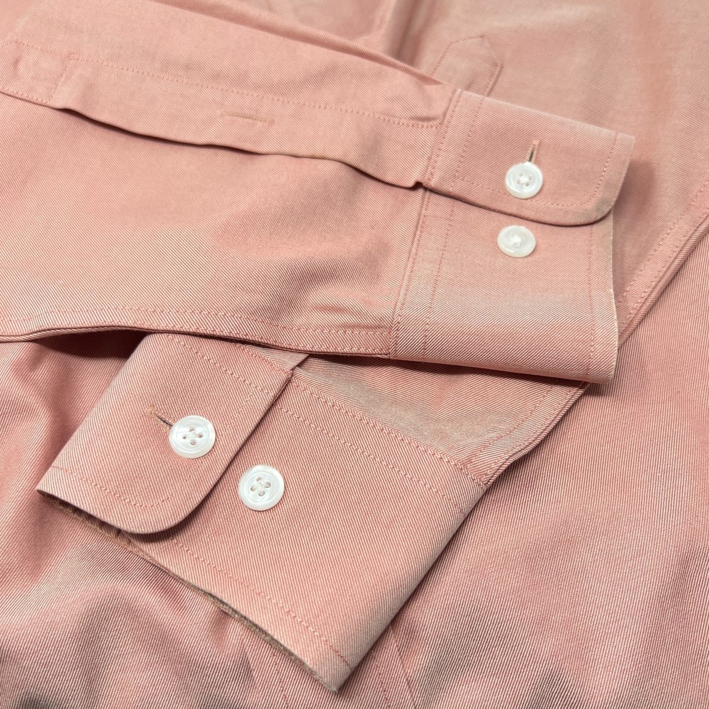 Orvis Cotton Dress Shirt Salmon Long Sleeve Button Up Size Medium - Picture 8 of 12